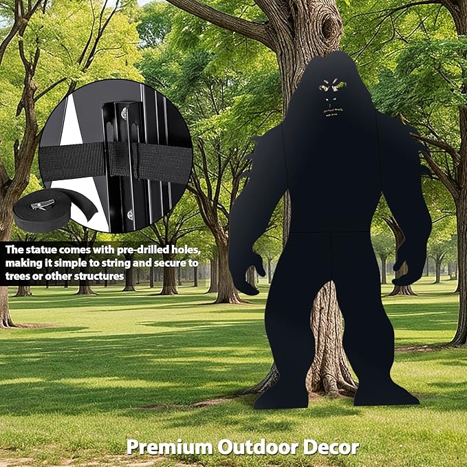 6Ft Tall Bigfoot Metal Outdoor Decor Big Foot Sasquatch Gifts for Men/Women/Dad Unique Bigfoot Silhouette Statues Perfect for Patio and Lawn Decorations, Garden Decor, Yard Art, Yard Display