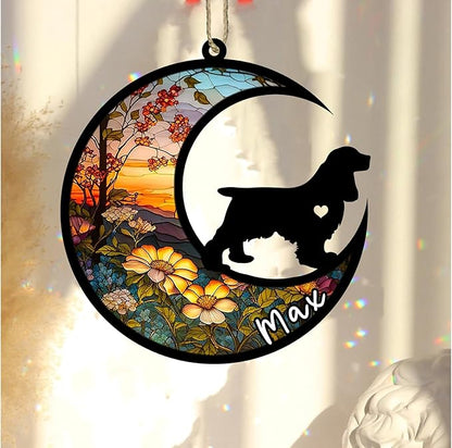 Personalized Dog Memorial, Custom Name Cocker Spaniel Dog Christmas Ornament with Name, Custom Breeds, Pet Loss Light Catcher, Gifts for Lovers Loss of Pet Sympathy on Mothers Day Christmas