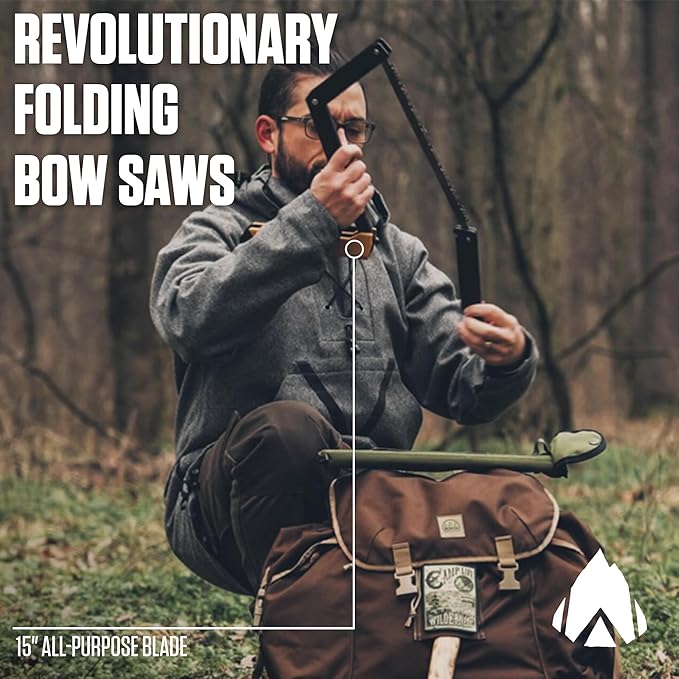 AGAWA - BOREAL15 Tripper Kit - Includes 15" Folding Saw, Nylon Carrying Case, 15" All-Purpose & 15" Aggressive Blade - For Camping, Hiking & Survival Gear (Black Frame/Yellow Handle)