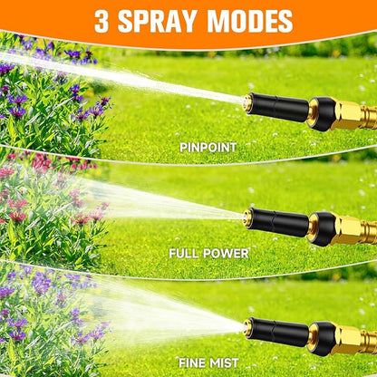 Expandable Metal Garden Hose 50 FT - 304 Stainless Steel Water Hose 50 FT - Lightweight non Kinking Flexible Garden Hose, no Bite
