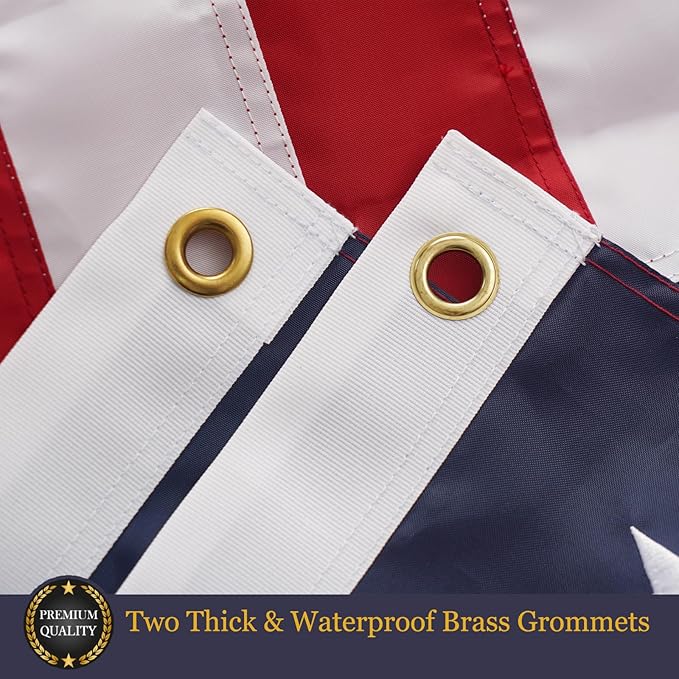Homissor American Flags for Outside US Flag 4x6 Heavy Duty Outdoor USA Banner Embroidered Stars High Wind All Weather Sewn Stripes Brass Grommets