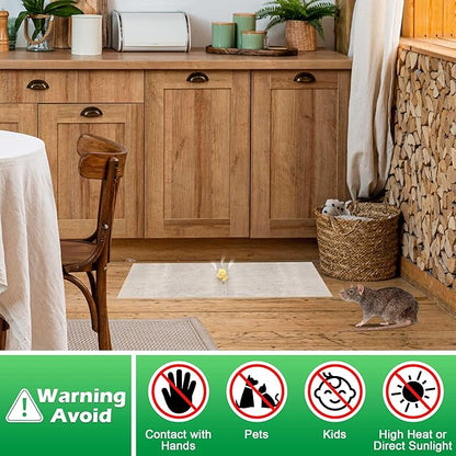 12 Pack Large Super Sticky Glue Traps for Mice and Rats, Rat Mouse Sticky Traps Glue Board for Garage Garden Basement Kitchen Home Outdoor Indoor Restaurant Office (26" x 11")