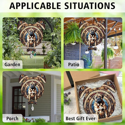 Mastiff Dog Ears Wind Spinner, Mastiff Wind Spinner Hanging for Yard and Garden V02