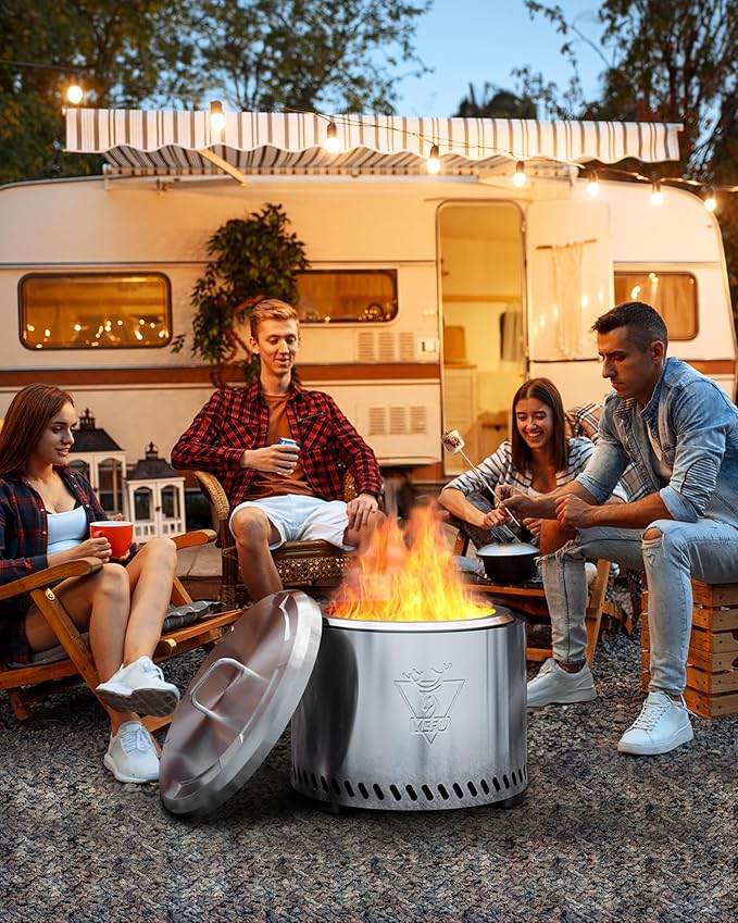 YEFU Fire Pit Lid for Solo Stove Bonfire 19.5 Inch, Portable 304 Stainless Steel Cover Accessory for 19" Outdoor Firepit, Waterproof Anti-Dust and All-Weather Resistant