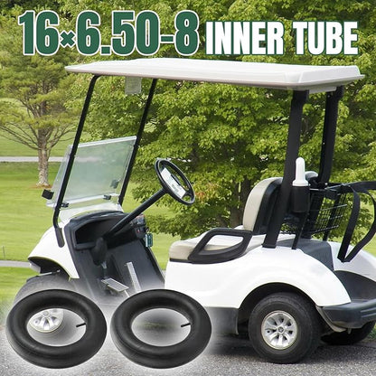 16x6.50-8 Inner Tube 16x7.50-8 Heavy Duty Replacement Tire Tubes with Straight Valve Stem for Mowers, Golf Cart, Tractor, Garden Trailer - 2 Pack