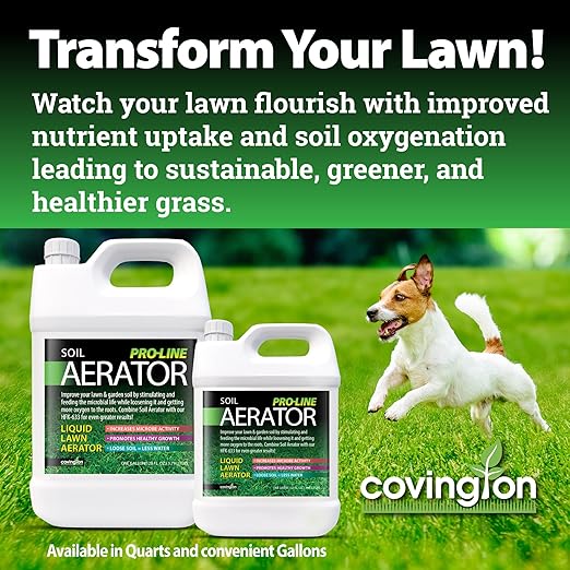 Covington Liquid Lawn Aerator PRO-LINE (1 Gallon) – Soil Conditioner & Softener for Lawns & Gardens – Loosens Clay, Compacted Soil for Better Water & Nutrient Absorption – Liquid Aeration Concentrate