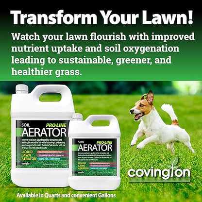 Covington Liquid Lawn Aerator PRO-LINE (1 Gallon) – Soil Conditioner & Softener for Lawns & Gardens – Loosens Clay, Compacted Soil for Better Water & Nutrient Absorption – Liquid Aeration Concentrate