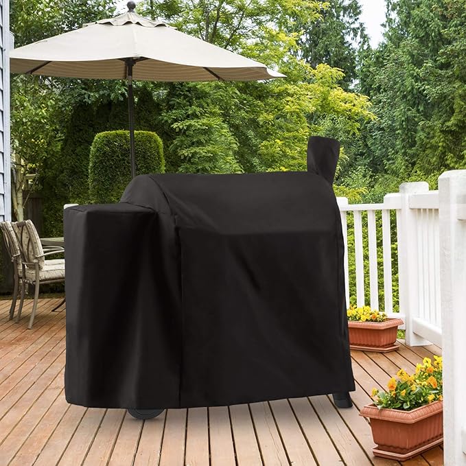 Arcedo Waterproof Pellet Grill Cover Compatible with Traeger Pro 34 Series - Full Length Heavy Duty Wood Pellet Smoker Covers for Texas Elite, Pro 780, Outdoor Barbecue Grill Protector