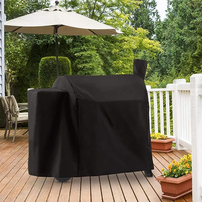 Arcedo Waterproof Pellet Grill Cover Compatible with Traeger Pro 34 Series - Full Length Heavy Duty Wood Pellet Smoker Covers for Texas Elite, Pro 780, Outdoor Barbecue Grill Protector