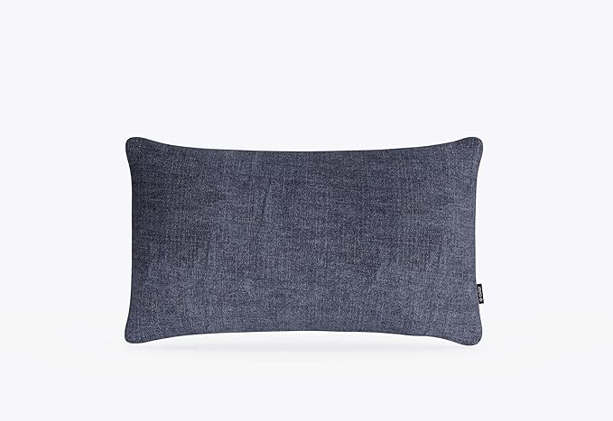 Outer Outdoor Throw Pillow with OuterWeave Performance Fabric, Decorative Outdoor Pillow for Patio & Outdoor Furniture, Includes Machine Washable Pillow Cover and Insert - Deep Sea Navy, 12"x20"