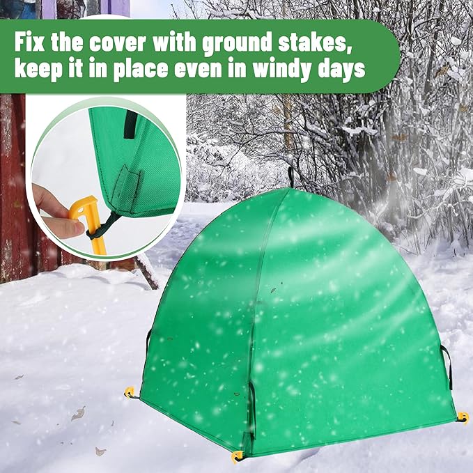 2 Pack Winter Plant Covers Freeze Protection, Shrub Covers Warm Plant Tents for Winter, Frost Protection for Outdoor Plants from Freezing Animals Eating (28" x 28" x 30")