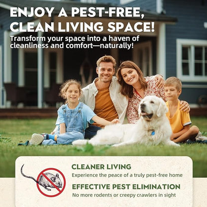 Mouse Repellent, Safe for Pets and Humans, Natural Rodent Deterrent for Mice, Rats, Spiders, Ants, and Roaches - Effective Indoor & Outdoor Use (60 Pack)