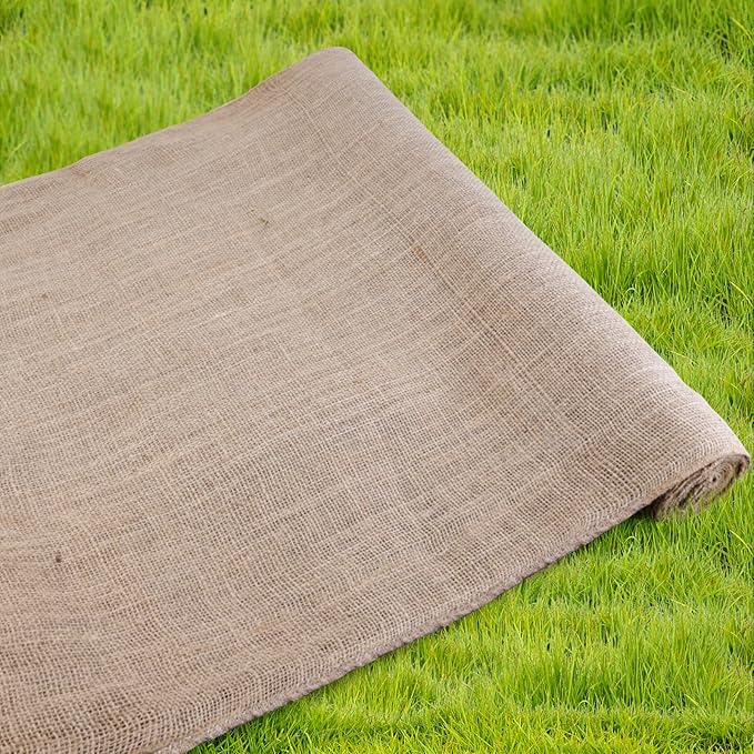 Agfabric Natural Burlap Fabric Roll,62 inch X 16 Feet Tree Wraps for Winter,Burlap Plant Covers for Trees and Shrubs Winter Protection,Garden Fabric