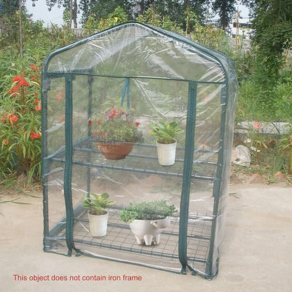 Mini Portable Garden Greenhouse PVC Cover - Outdoor Warm Plant Shelter for Flowers and Seedlings Without Stand