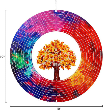 Spring Song Tree of Life 3D Kinetic Wind Spinner for Yard and Garden Stainless Steel Spinner Indoor and Outdoor Hanging Decor Crafts Ornaments Kinetic Art Spinner Hanging Wind Spinners Decor Gifts