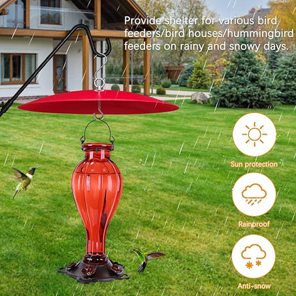 Bird Feeder Baffle, Metal Hummingbird Feeder Rain Guard for Bird Houses,13 inch Hanging Baffle Weather Guard for Outside