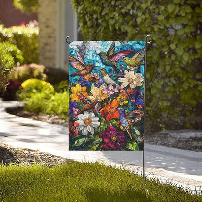Hummingbird Garden Flag Small Flag Vertical Double Sided Outdoor Yard Flags 12.5x18 Inch for Decorative House Lawn