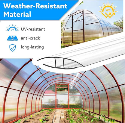 Polycarbonate Greenhouse Panel Connectors – 10 Packs, 4FT H Connectors Fits 6 or 8 MM Panels, UV-Resistant Greenhouse Joining Strips for DIY Garden Greenhouses and Cold Frames