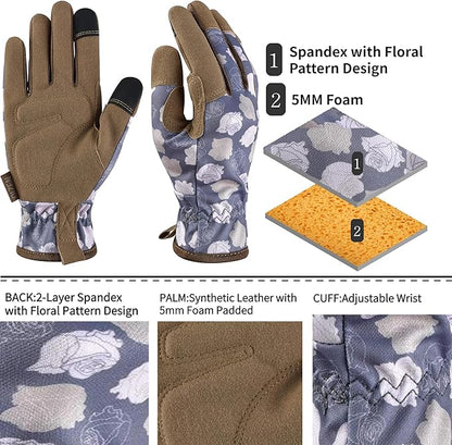 Gardening Gloves for Women and Men, Garden Gloves with Touch Screen, Thorn Proof Puncture Resistant Working Gloves, Gardening Gifts for Women, Size Small