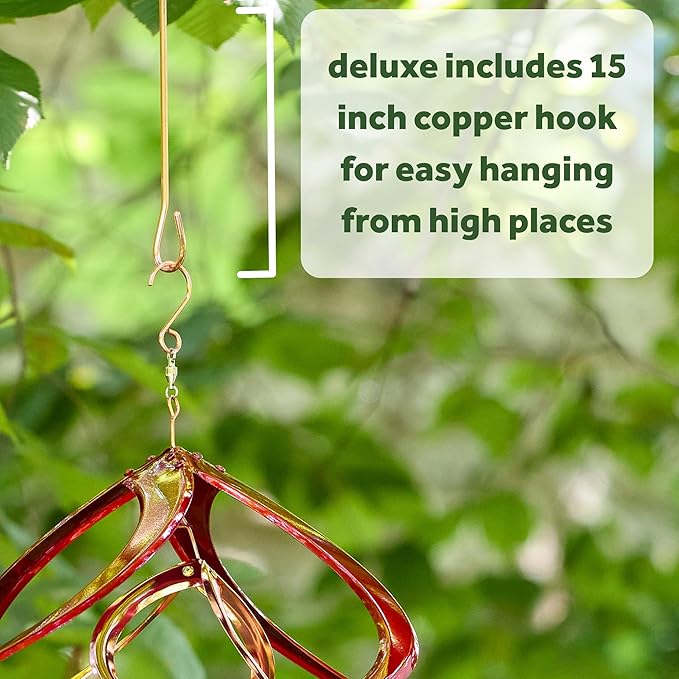 Red Carpet Studios Deluxe Double Helix Cosmix Wind Spinner, 14-Inch, Red and Copper