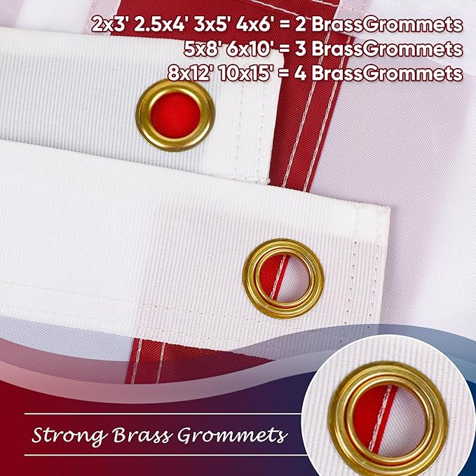 3x5 American Flag for Outside, Heavy Duty Outdoor, All Weather, Embroidered Stars with Brass Grommetss (USA Flag 3X5 FT)