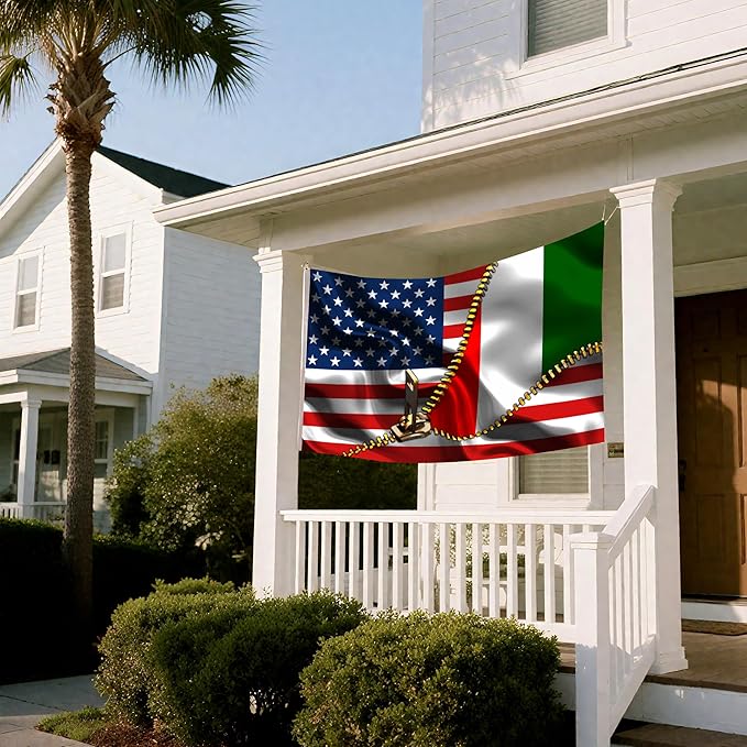 Vintage American America Usa Italy Italians Flags For Outside Yard 3x5 Ft Double Sided Printed 100d Polyester Lightweight Garden Welcome Outdoor Banner Brass Grommets