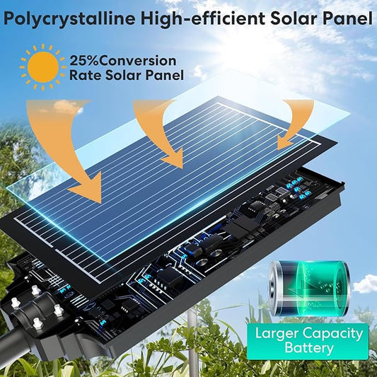 8000W Solar Street Lights Outdoor Waterproof, Dusk to Dawn Solar Lights Outdoor with Motion Sensor and Remote Control for Yard, Parking Lot, Garage, Street