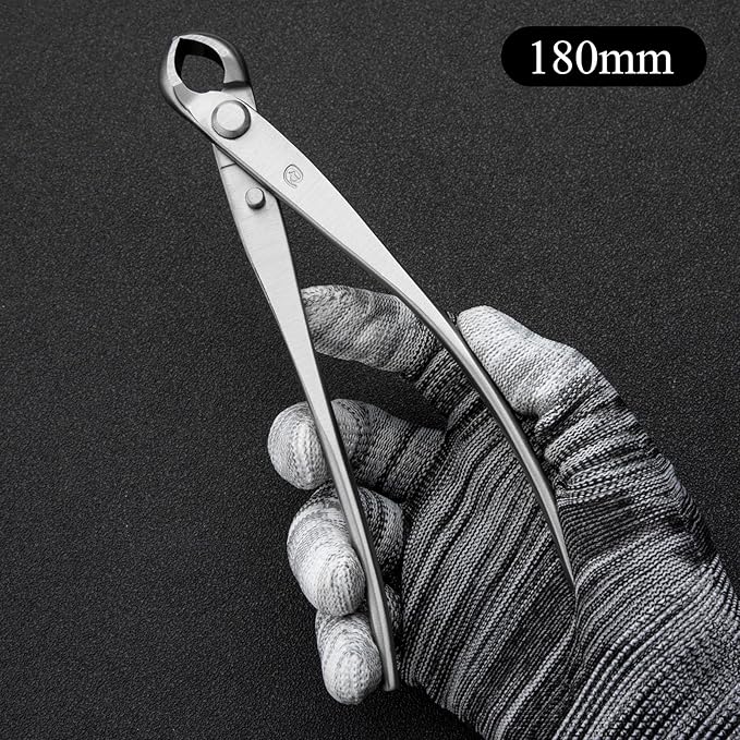 Small Size TianBonsai Bonsai Tools 5-Piece Alloy Steel Bonsai tool Kit In Cluding 180mm Long Handle Scissors / 180mm Branch Cutter / 180mm Knob Cutter / 200mm Straight Root Hook/Tweezers (NBKS5-01)