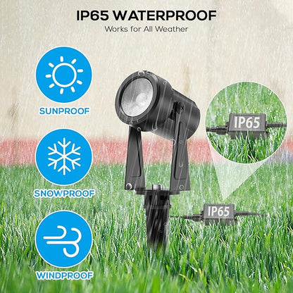 SUNTHIN Outdoor Landscape Lighting with Dusk to Dawn Sensor Controller, 4 Pack