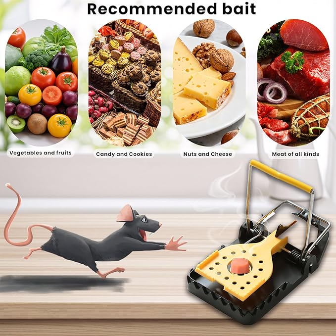 Rat Trap - Mouse Traps Quick Effectively Mouse Trap Rat Traps Indoor for Home, Plastic Mousetraps Indoor Outdoor Use Snap Traps for Mice Used Anywhere, Quick Set Up and Reusable, 9Set(2L+6S+1Clip)