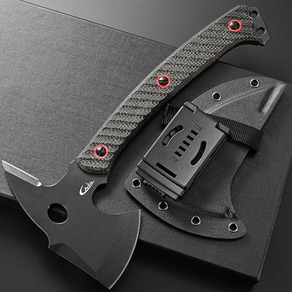 C1342 Camping Axes,DC53 Steel Blade Micarta Handle Chopping Axe Bushcraft Camping Axes Survival Hatchet Full Tang Axe for Hiking Hunting Camping Splitting Chopping Wood(Black)