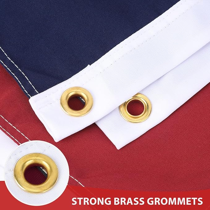 Texas Flag 3x5 Ft Ultra Durable Tear-Resistant Series,TX Flags, Made From Heavy Duty Water Resistant Polyester Canvas Embroidered Stars, Sewn Stripes, Brass Grommets, Texas State Flags Perfect