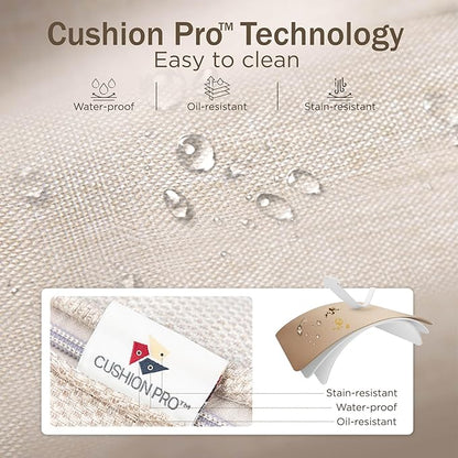 PHI VILLA Extra Large Outdoor Modern Patio Furniture Set, Upgraded Wicker&Metal Patio Furniture Conversation Set with Waterproof Thick Cushions for Porch, Poolside, Deck, and Yard(7 Pieces,Beige)