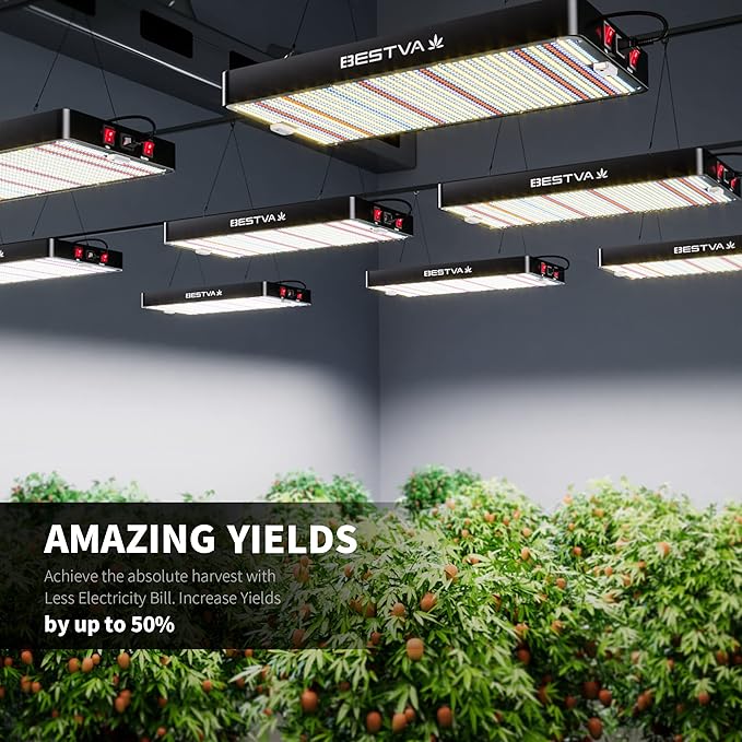 BESTVA DC4000 Led Grow Light with High Yield Diodes Full Spectrum LED Grow Lights for Indoor Plants Greenhouse Veg Bloom Light Hydroponic Grow Lamp