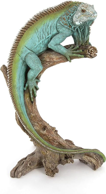 Large Iguana Garden Statue – 22” Realistic Lizard Sculpture for Indoor or Outdoor Use | Tropical Reptile Decor for Patio, Lawn, Poolside, or Home Display – Cast Polyresin Full Color