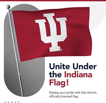 Indiana Hoosiers College Sports Printed Flag - NCAA Licensed - Nylon - School Banner (Red) (3' x 5')