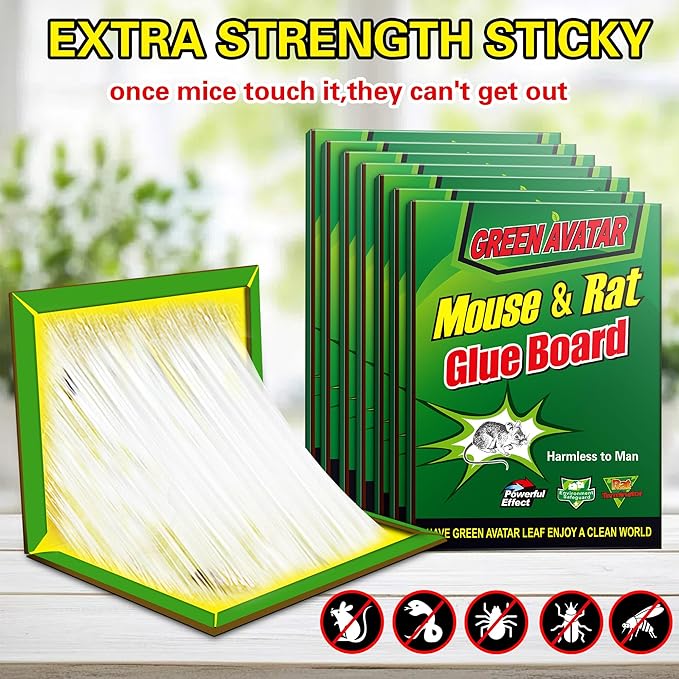 Ezoon 36 Pack Large Mouse Glue Traps with Enhanced Stickiness, Sticky Rat Traps, Sticky Snake Trap, Mouse Traps Sticky Pad Board for House Indoor Outdoor, Easy to Set, Extra Large (8.3" x 12")