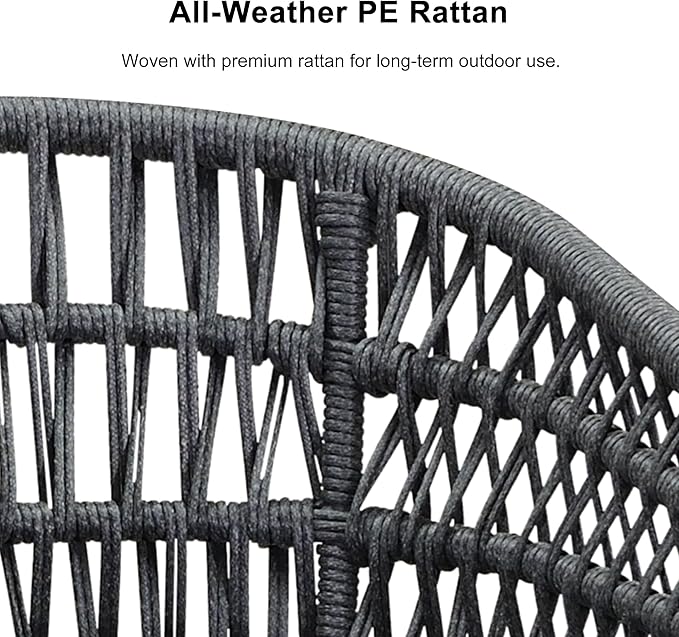 PURPLE LEAF Outdoor Dining Set All-Weather PE Rattan Outdoor Patio Dining Furniture Set with All Aluminum Frame Rectangular Table and 8 Chairs Set for Lawn Garden Backyard Deck, Grey