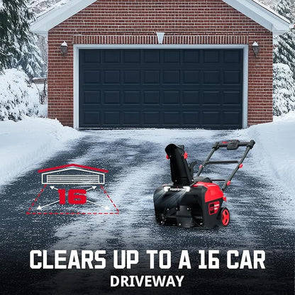 PowerSmart 80V MAX 21-Inch Cordless Single Stage Snow Blower, 6.0Ah Battery, Charger