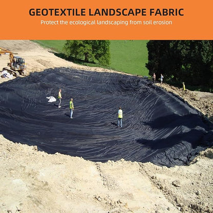 Towallmark Geotextile Landscape, 4ft x 50ft & 6oz Geotextile Fabric, PP Drainage 350N Tensile Strength & 440N Load Capacity, for Driveway & Road Stabilizationr, Erosion Control, French Drains