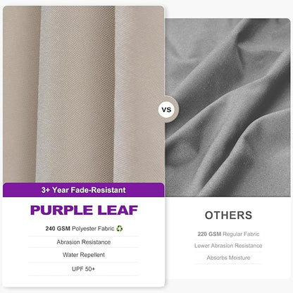 PURPLE LEAF 6.5' X 10' Left-right Tilt Patio Umbrella Outdoor Cantilever Swivel Rectangle Umbrella Aluminum Offset Umbrella with 360-degree Rotation for Garden Deck Pool Patio Beige