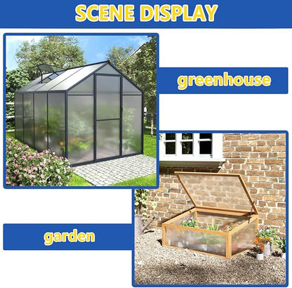 Polycarbonate Greenhouse Panels, Twin-Wall Polycarbonates Sheet, Clear Polycarbonate Panels for Greenhouse,Outdoor Garden, Plant Stand Roof (47.2''H x 23.6''W x 0.16''T, 24)
