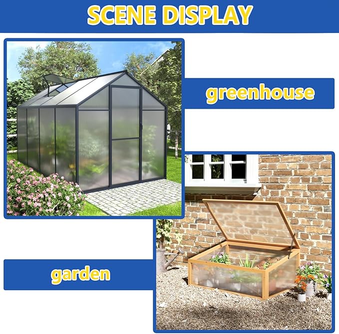 Polycarbonate Greenhouse Panels, Twin-Wall Polycarbonates Sheet, Clear Polycarbonate Panels for Greenhouse,Outdoor Garden, Plant Stand Roof (47.2''H x 23.6''W x 0.16''T, 6)
