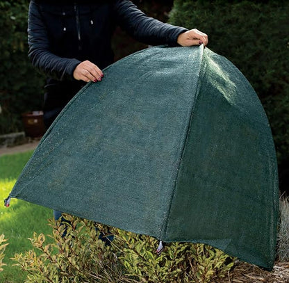 NuVue Products 22252 Winter Snow and Ice Covers for Plants, Shrubs, and Small Trees, Winter Shrub Covers for Snow and Freeze Protection, Pack of 2, Green, 28" x 28" x 30"