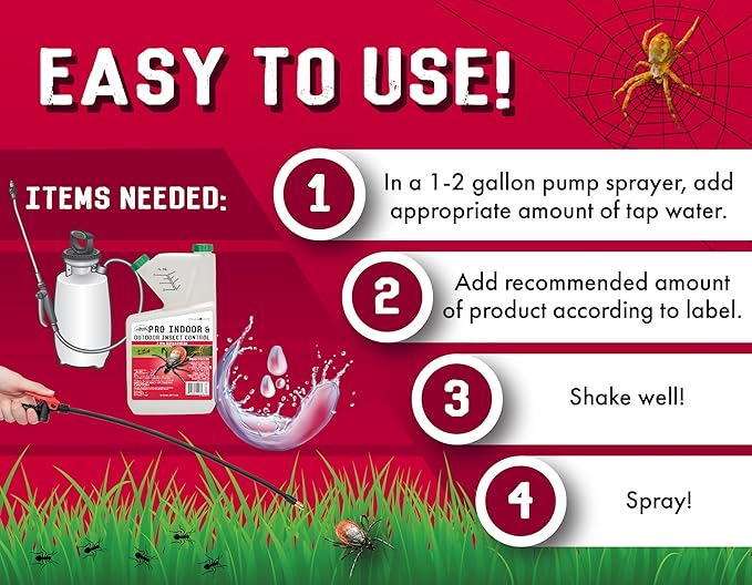 7.9% Bifenthrin Insecticide - 32 Ounces - (Compare to Leading Brands) – Professional Insect Control - Kills on Contact - Fire Ants, Ticks & More