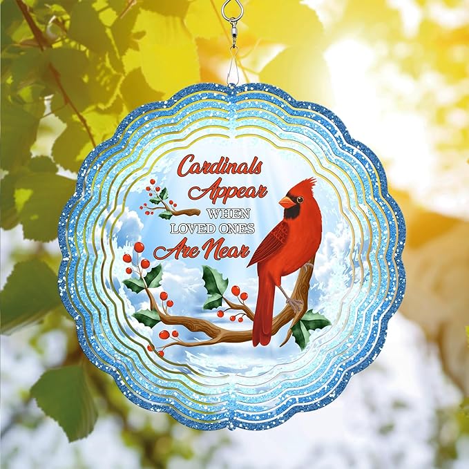 Memorial Cardinal Wind Spinner - Unique 3D Hanging Outdoor Gift for Yard and Garden