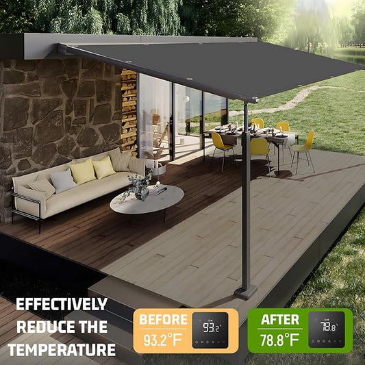 SUNNY GUARD Shade Cloth Custom Size 6x24 FT Sun Shade Screen Fabric Shade Cover Tarp with Grommets for Pergola Backyard Garden, Dark Grey(We Customized)