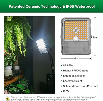SANSI Grow Lights for Indoor Plants, Dimmable 45W Plant Lights for Indoor Growing, 88 LEDs Full Spectrum Plant Grow Light Adjustable Tripod Stand 33-58 Inches, Auto On/Off Timer with Remote Control