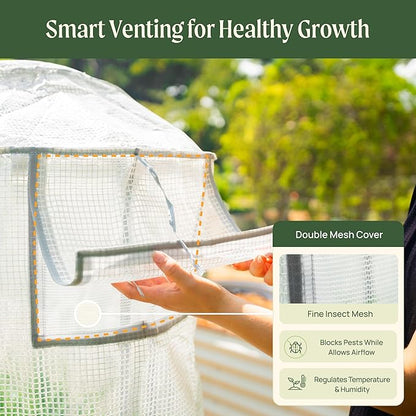 Vego garden Frost Greenhouse Cover System for 3.5' x 6.5' (9 in 1) Garden Bed