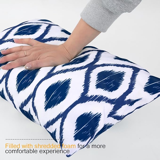 idee-home Outdoor Pillows with Inserts Included, Patio Outside Lumbar Pillows Waterproof Set of 2, 12 x 20 inch